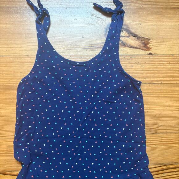 Tea blue colorful triangle geometric sleeveless girls dress SIZE 10 - Picture 2 of 5